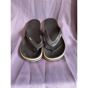 Crocs Iconic Comfort Black Flip Flop Slide On Sandals Women's 9 Men's 7